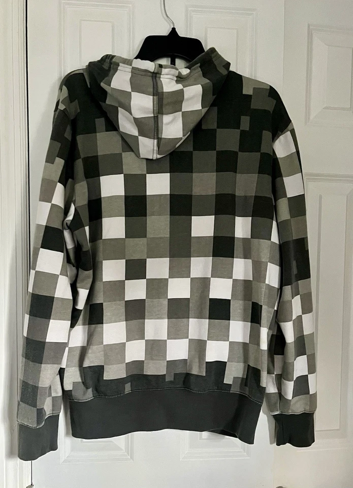 Moletom com capuz vintage Y2K Buddie estampa xadrez com zíper e fones de ouvido embutidos tamanho grande - Imagem 4 de 4