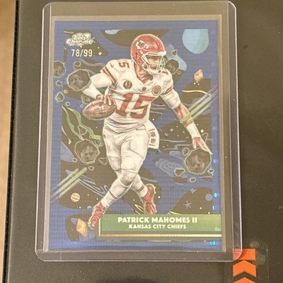 2025 Topps Cosmic Patrick Mahomes II Blue Pulsar Refractor 78/99 Chiefs