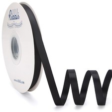 Black Satin Ribbon 3/8 Inch x 50 Yards Double Faced Gift Wrapping Craft Decor