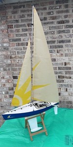 Large Vintage Sunrise 24 Remote Control Sailboat for Parts Repair or Display Vid