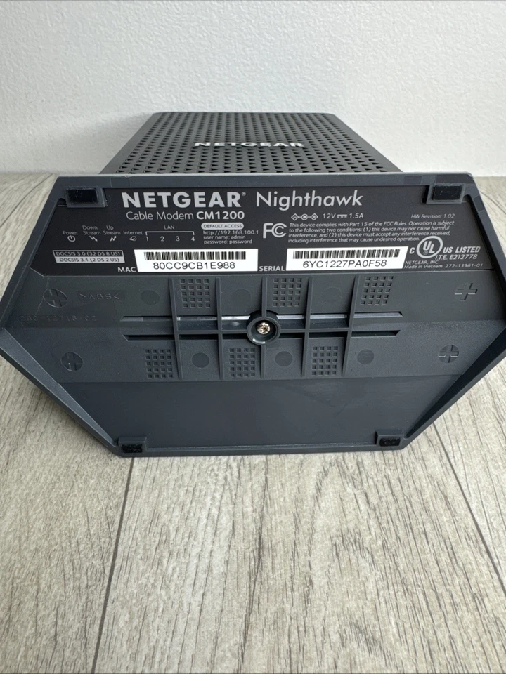 Netgear Nighthawk CM120 Cable Modem Docsis & Power Cord & Ethernet Cable - Image 4 of 4