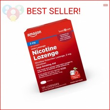 Amazon Basic Care Mini Nicotine Polacrilex Lozenge, 2 mg, Cherry Ice Flavor, Sto