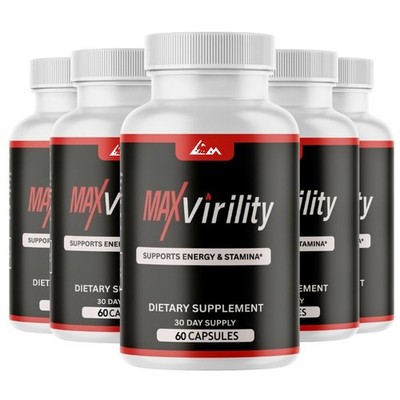 Max Virility Male Health Capsules Support for Stamina & Energy | 5 Bottles