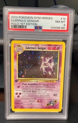 2000 Pokémon Gym Heroes Sabrina’s Gengar #14 1st Edition Holo PSA 8 NM-MT