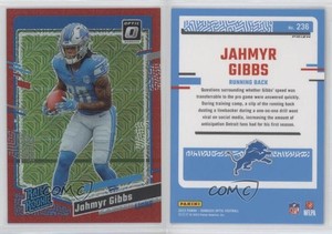 2023 Panini Donruss Optic Rated Red Mojo Prizm Jahmyr Gibbs #236 Rookie RC