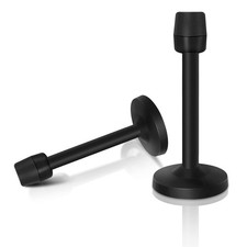 Door Stops Black 6 Inch Long Door Stopper Wall Mounted Doorstop Stainless Ste...