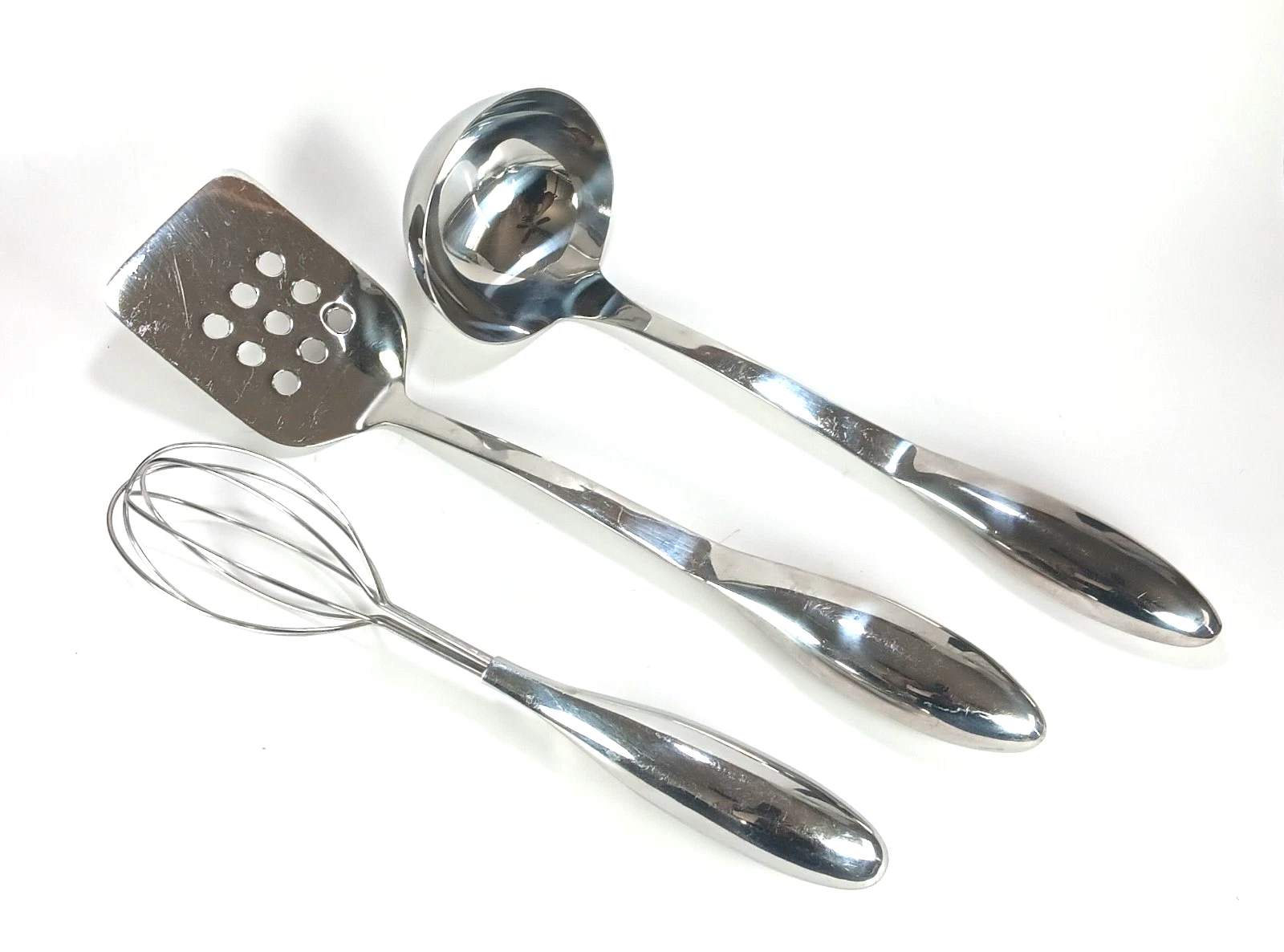 VTG Michael Graves Ladle Slotted Turner Spatula Whisk 3 Stainless Steel Utensil