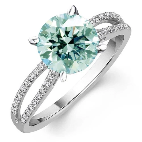 3 Ct Vvs1 Ice Blue Round Cut Moissanite Diamond Silver Engagement Ring Size 7