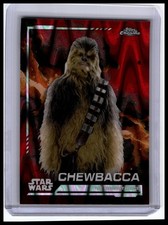 2024 Topps Chrome Star Wars 107 Chewbacca Red Blaster Raywave Refractor