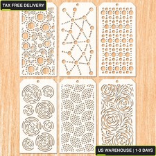 6 Pieces DIY Geometric Decorative Stencils Painting Templates Art Drawing Stenci