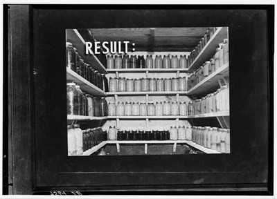 1942 Farm Security Administration Strip Film RESULT Bottled Goods Shelves