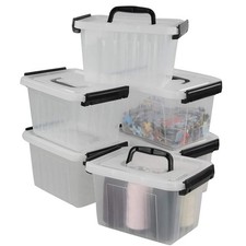 Small Plastic Storage Box, 6-Pack 3 Liter Storage Bins with Lid 3 L