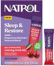 Natrol Sleep & Restore Calming Drink Mix with Magnesium Glycinate, Magnesium Sle