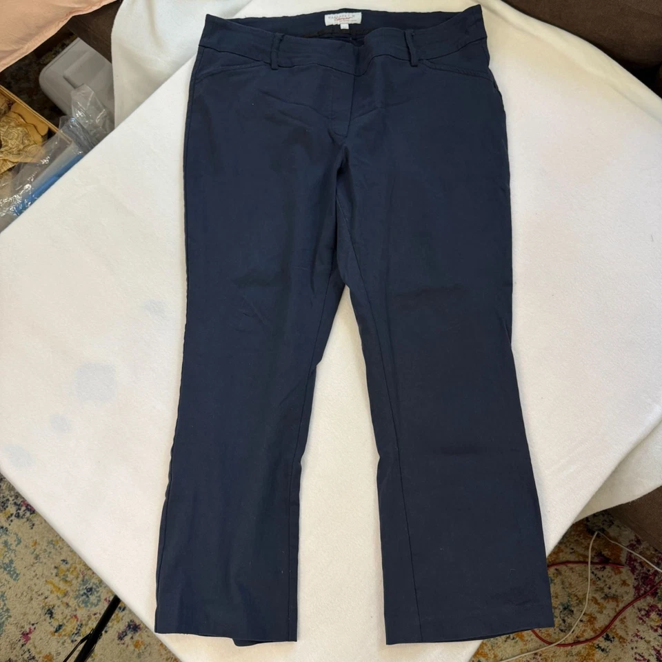 Pantalón Adelgazante Margaret M 2X Azul Marino Para Mujer Calce Relajado Elastizado Mezcla de Algodón Foto 4 de 4