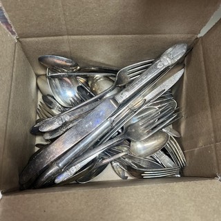 Lot of Silver Plated Serving Spoon Bowls Flatware Silverware Scrap