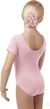 EUROTARD 1043 Girls Short Sleeve Leotard with Cotton Small, Pink