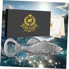 Bass Beer Bottle Opener, Fishing Gifts for Metallic Silver With Gift Box