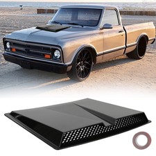 Air Intake Hood Scoop Vent Turbo Bonnet Trim Cover Glossy Black For Chevy C10