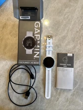 Garmin Forerunner® 245 Music GPS Running Smartwatch  White New Band w/charger