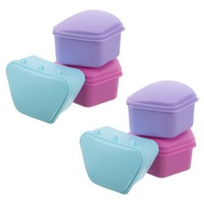 6 Pcs Denture Retainer Box Cleaning Case Container Braces Storage Leakproof