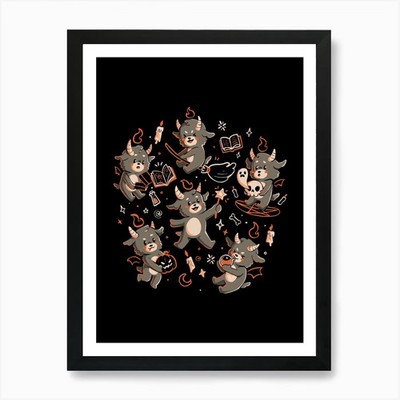 Dark Cuties - Evil Cute Lovely Baph gerahmtes Wandbild Poster Leinwanddruck Bild