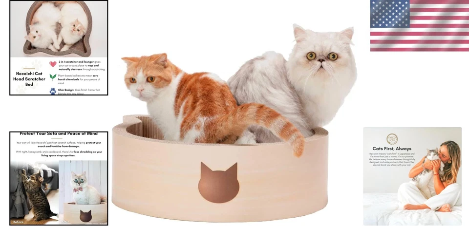 Large Cat-Headed Scratcher Bed - Eco-Friendly Cardboard Lounge for Indoor Cats - Image 2 of 4