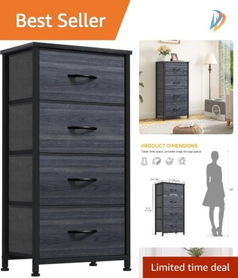 Multifunctional Fabric Storage Tower Dresser - 4 Drawers for Home Organization