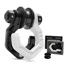 Snatch Block Separate Shackle, 3/4" D Ring Shackle with Pulley, Black White