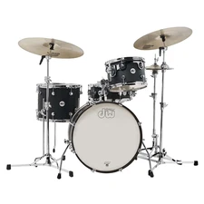 DW Design Frequent Flyer 4-Piece Drum Kit w/20" Kick - Black Satin