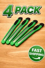 4 Pack Green Utility Box Cutter Knife Snap Off Razor Blade Retractable 9mm New