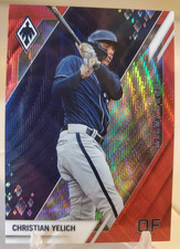 2022 Phoenix CHRISTIAN YELICH Ruby Red Wave Refractor Card #/199 BREWERS #24 SP