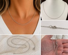 Unmarked 925 Sterling Silver Cable Rolo Chain Necklace 2.5mm 16  Unisex