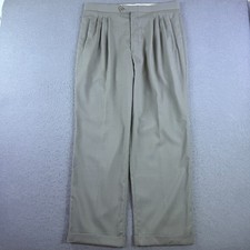 VTG Yves Saint Laurent Men's Pleated Dress Pant Wool Blend Taupe 38x32 37x31.5 