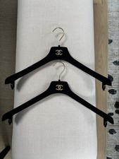 2 Chanel Hangers Black Velvet Coat / Jacket / Dress
