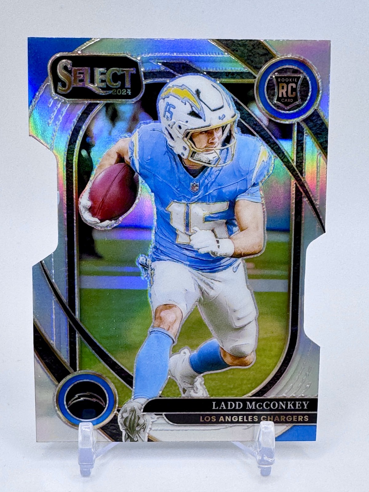 2024 Panini Select #268 Ladd McConkey Silver Prizm Die Cut