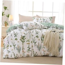 Duvet Cover Queen Size, Queen 90"x90" 04 - Green Flower No Comforter 