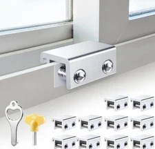 Sliding Window Locks (10 Sets), Security Window Locks with Keys,
