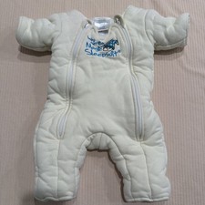 Baby Merlin  s Magic Sleepsuit Small 3  6M Cream Fleece Dual Zipper Sleep Suit