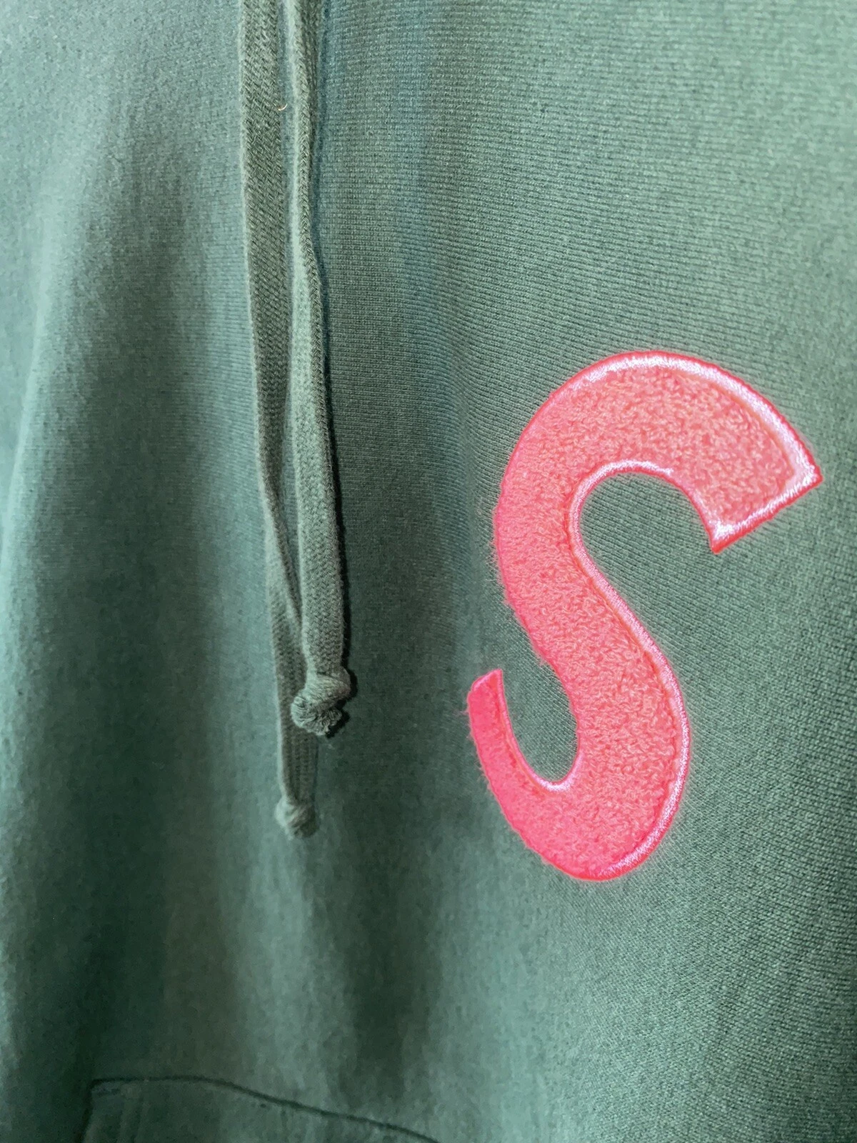 Felpa con cappuccio Supreme S logo 2019 Deadstock verde medio