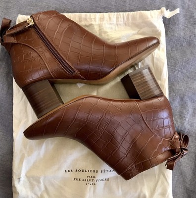 croc embossed ankle boots