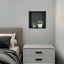 Black Recessed Shower Storage Shelf Bathroom Shower Organizer Stainless Steel