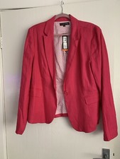 Brand New Bc Clothing Ladies Linen Jacket Hot Pink Size 16