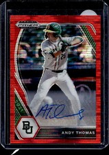 2021 Panini Prizm Draft Picks Andy Thomas Base Autographs Red Pulsar Prizm #/11