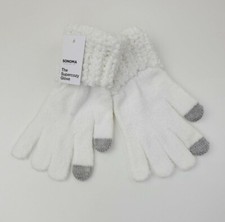 Sonoma Supercozy Women's Soft Chenille Gloves Touch Screen Compatible Ivory