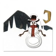 Tim Holtz Sizzix Thinlits Die  SNOWMAN SCENE  Alterations 662422