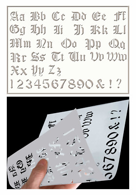 Alte englische Schablone A-Z Schrift Alphabet Schriftzug Malerei wiederverwendbar Basteln Kunst AL5
