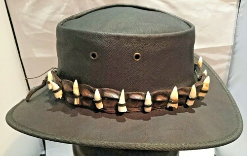 Genuine crocodile leather hat band 19 teeth hats for man woman Australian made - Picture 5 of 8