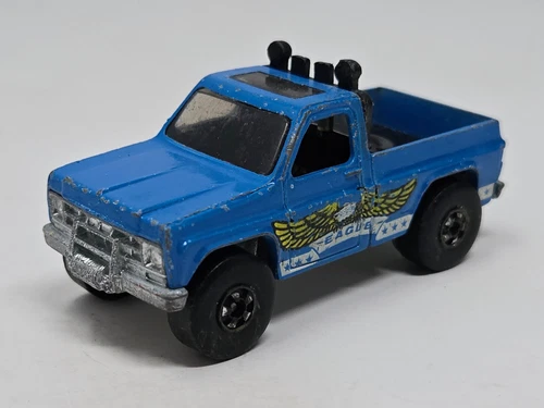 Vtg 1977 Hot Wheels Bywayman Blue Eagle Chevrolet Pickup Truck Blackwall 4x4