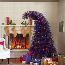 6FT Artificial Fir Bent Top Halloween Christmas Tree Xmas Holiday Decoration
