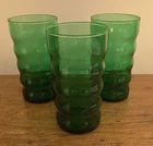 3 Vintage Anchor Hocking Whirly Twirly 5” Tumblers Hold 9oz. Perfect Condition!